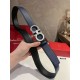 Top Replica Salvatore Ferragamo Men's 3.5 cm Reversible Belt with Silver Metal Clip (Black/Blue)