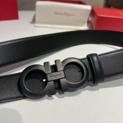 Top Replica Salvatore Ferragamo Men's 3.5 cm Belt with Black Buckle