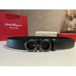 Top Replica Salvatore Ferragamo Men's 3.5 cm Belt with Black Buckle