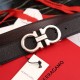Top Replica Salvatore Ferragamo Men's 3.5 cm Reversible Belt with Steel Buckle (Black/Coffee)