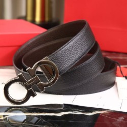 Top Replica Salvatore Ferragamo Men's 3.5 cm Reversible Belt with Black/Coffee Buckle