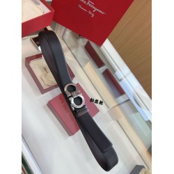 Top Replica Salvatore Ferragamo Men's 3.5 cm Reversible Belt with Double-Ring Horseshoe Buckle