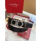Top Replica Salvatore Ferragamo Men's 3.5 cm Reversible Belt with Double-Ring Horseshoe Buckle