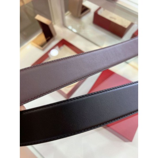 Top Replica Salvatore Ferragamo Men's 3.5 cm Reversible Belt with Gold Double-Ring Horseshoe Buckle