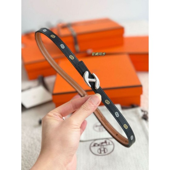 Top Replica Hermes Women's My H and Reversible Hermès sur Mer Belt 13 mm Black/Brown