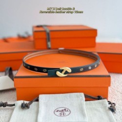 Top Replica Hermes Women's My H and Reversible Hermès sur Mer Belt 13 mm Black/Brown