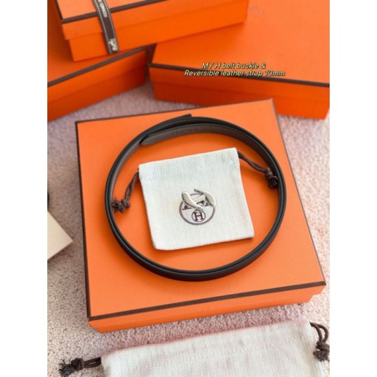 Top Replica Hermes Women's My H and Reversible Hermès sur Mer Belt 13 mm