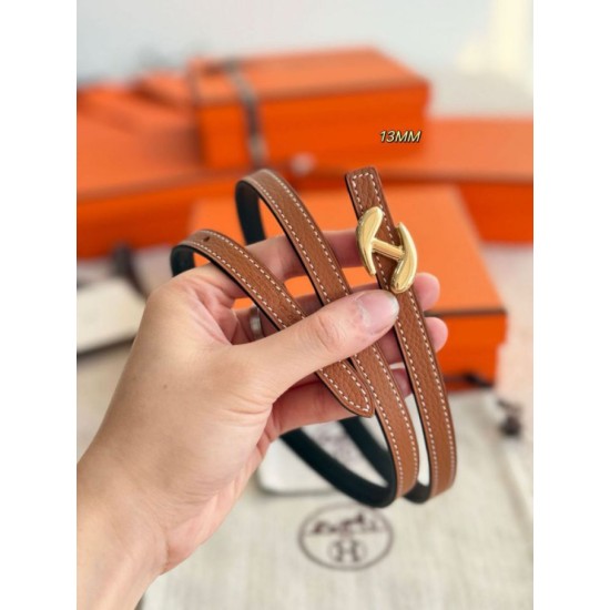 Top Replica Hermes Belt Women's My H and Reversible Hermès sur Mer 13mm Belt in Brown/Black