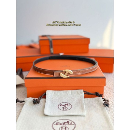 Top Replica Hermes Belt Women's My H and Reversible Hermès sur Mer 13mm Belt in Brown/Black