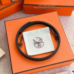 Top Replica Women's Hermès My H and Hermès sur Mer 13mm Belt in Black
