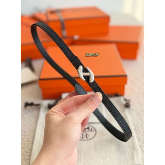 Top Replica Women's Hermès My H and Hermès sur Mer 13mm Belt in Black