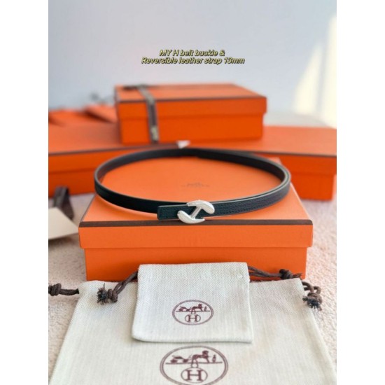 Top Replica Women's Hermès My H and Hermès sur Mer 13mm Belt in Black