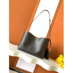 Super Clone Replica Celine Triomphe Soft Shopper Bag in Tan Canvas/Calfskin Top Replica Celine Triomphe Soft Shopper Bag in Tan Canvas/Calfskin