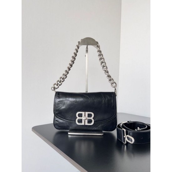 Super Clone Replica Balenciaga BB Soft Flap Shoulder Bag with Silver Hardware Top Replica Balenciaga BB Soft Flap Shoulder Bag with Silver Hardware