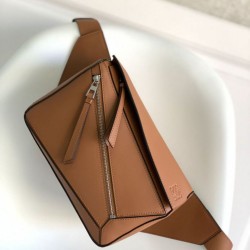 Top Replica Loewe Classic Small Puzzle Edge Bum Bag in Brown