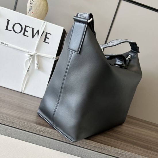 Super Clone Replica Loewe Small Cubi Crossbody Bag in Black Top Replica Loewe Small Cubi Crossbody Bag in Black
