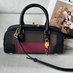 Top Replica Loewe Amazona 23 Shoulder Bag with Padlock Detail, Black