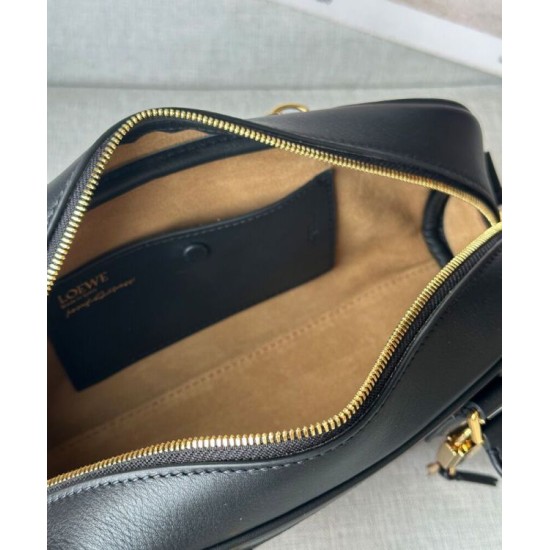 Top Replica Loewe Amazona 23 Shoulder Bag with Padlock Detail, Black