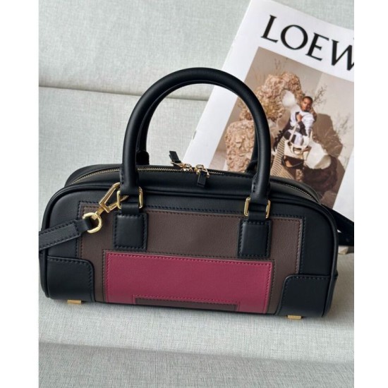Top Replica Loewe Amazona 23 Shoulder Bag with Padlock Detail, Black