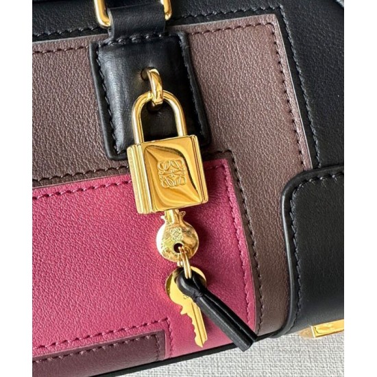 Top Replica Loewe Amazona 23 Shoulder Bag with Padlock Detail, Black