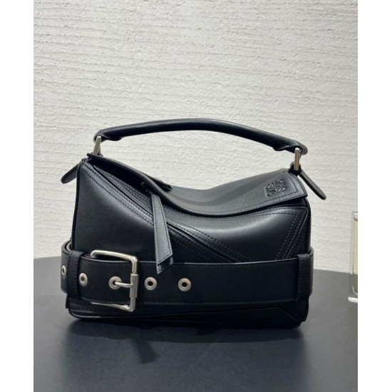 Super Clone Replica Loewe Large Puzzle Biker Bag in Black Top Replica Loewe Large Puzzle Biker Bag in Black