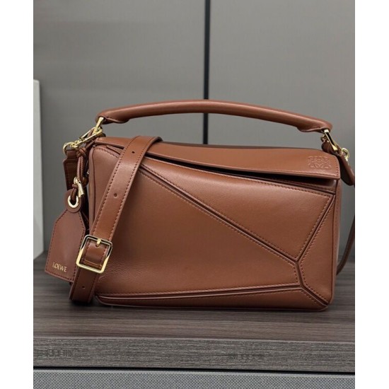 Super Clone Replica Loewe Featherlight Puzzle Small Bag in Coffee Top Replica Loewe Featherlight Puzzle Small Bag in Coffee