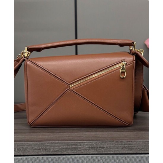 Super Clone Replica Loewe Featherlight Puzzle Small Bag in Coffee Top Replica Loewe Featherlight Puzzle Small Bag in Coffee