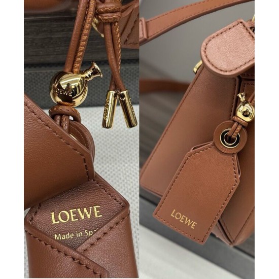Super Clone Replica Loewe Featherlight Puzzle Small Bag in Coffee Top Replica Loewe Featherlight Puzzle Small Bag in Coffee