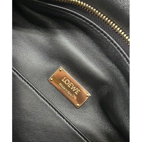 Super Clone Replica Loewe Featherlight Puzzle Small Bag in Black Top Replica Loewe Featherlight Puzzle Small Bag in Black
