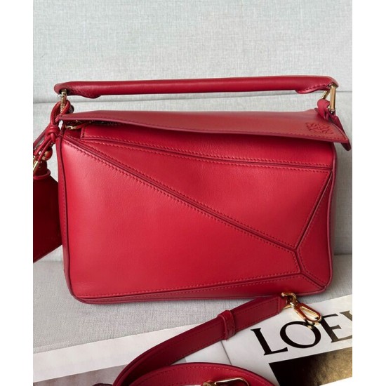 Super Clone Replica Loewe Featherlight Puzzle Small Bag in Red Top Replica Loewe Featherlight Puzzle Small Bag in Red