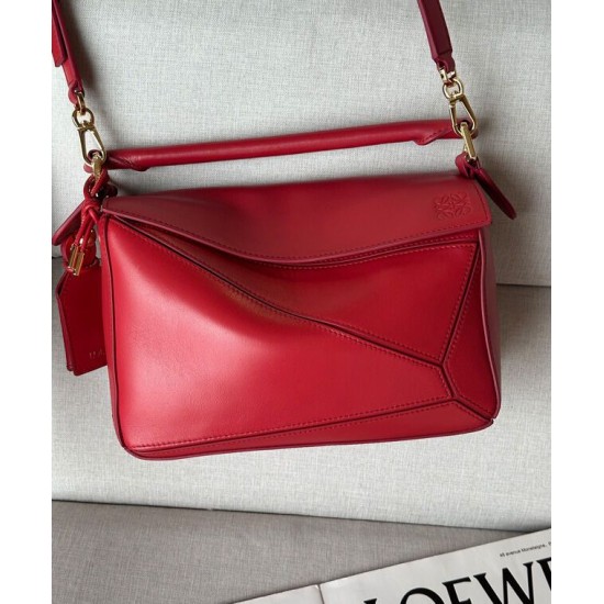 Super Clone Replica Loewe Featherlight Puzzle Small Bag in Red Top Replica Loewe Featherlight Puzzle Small Bag in Red