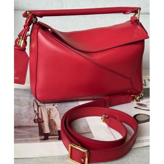 Super Clone Replica Loewe Featherlight Puzzle Small Bag in Red Top Replica Loewe Featherlight Puzzle Small Bag in Red
