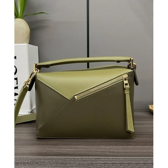 Super Clone Replica Loewe Classic Vintage Puzzle Edge Small Bag in Green Top Replica Loewe Classic Vintage Puzzle Edge Small Bag in Green