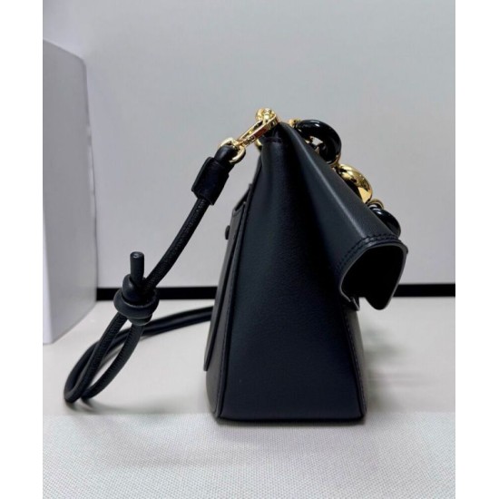 Super Clone Replica Loewe Ola Medium Shoulder Bag, Black Top Replica Loewe Ola Medium Shoulder Bag, Black