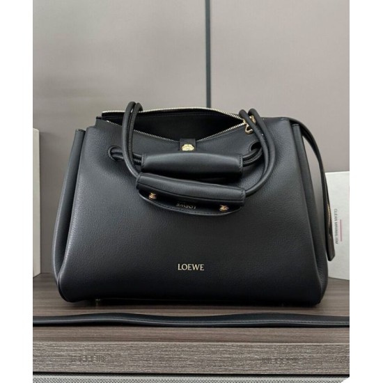 Super Clone Replica Loewe Madrid Medium Soft Calfskin Bag, Black Top Replica Loewe Madrid Medium Soft Calfskin Bag, Black
