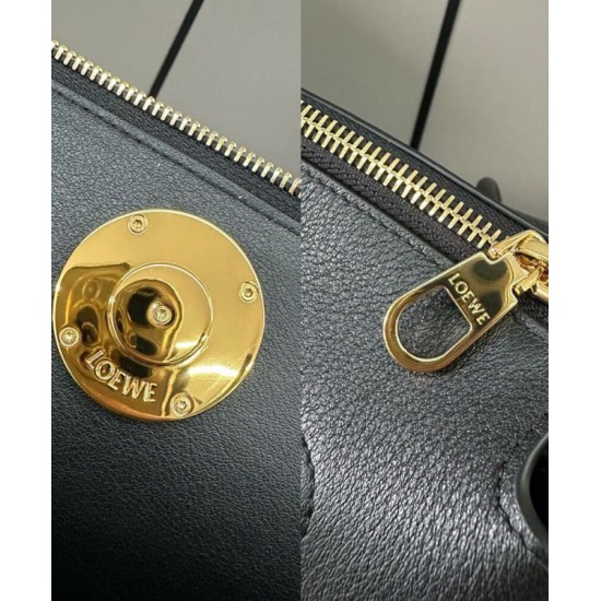 Super Clone Replica Loewe Madrid Medium Soft Calfskin Bag, Black Top Replica Loewe Madrid Medium Soft Calfskin Bag, Black