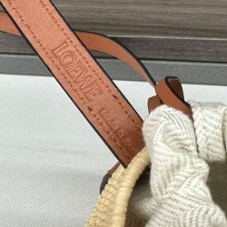 Top Replica Loewe Raffia Shoulder Bag, Coffee