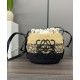 Super Clone Replica Loewe Raffia Shoulder Bag, Black Top Replica Loewe Raffia Shoulder Bag, Black