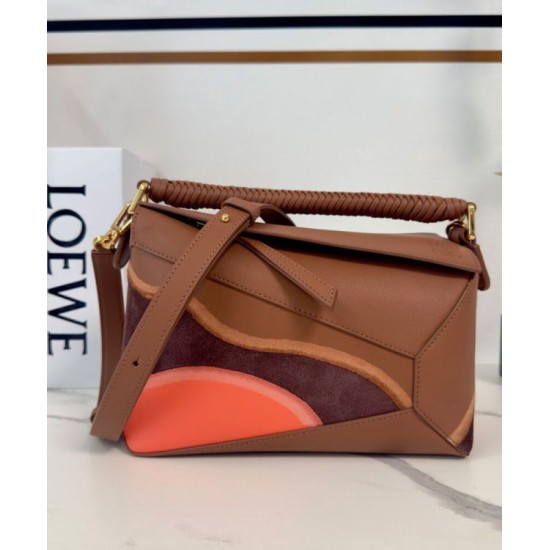 Super Clone Replica Loewe Small Puzzle Edge Landscape Bag, Coffee Top Replica Loewe Small Puzzle Edge Landscape Bag, Coffee