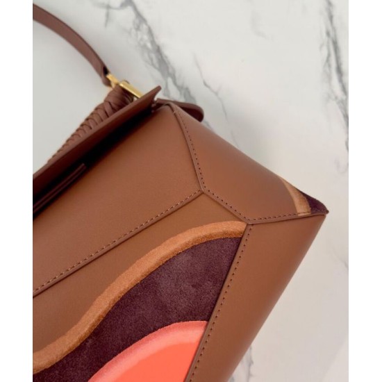Super Clone Replica Loewe Small Puzzle Edge Landscape Bag, Coffee Top Replica Loewe Small Puzzle Edge Landscape Bag, Coffee