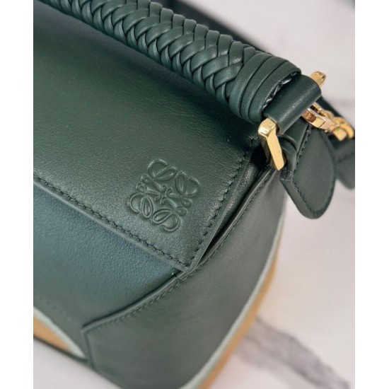 Super Clone Replica Loewe Small Puzzle Edge Landscape Bag, Green Top Replica Loewe Small Puzzle Edge Landscape Bag, Green