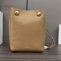 Top Replica Loewe Pebble Pouch Bags, Apricot
