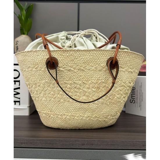 Top Replica Loewe Large Anagram Basket Bag, Coffee