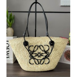 Top Replica Loewe Large Anagram Basket Bag, Black