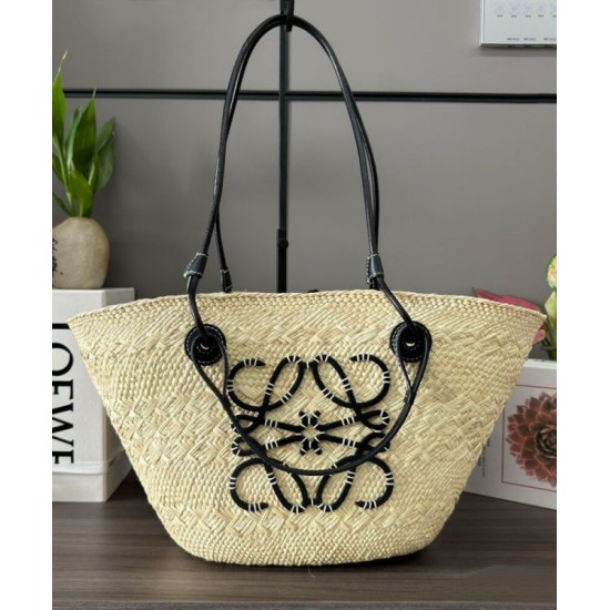 Top Replica Loewe Large Anagram Basket Bag, Black