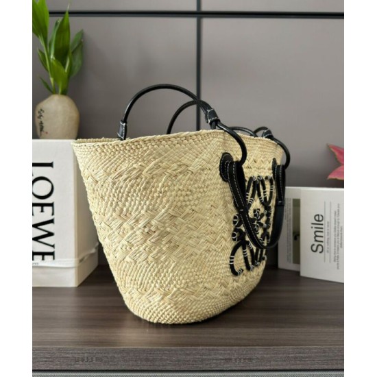 Top Replica Loewe Large Anagram Basket Bag, Black
