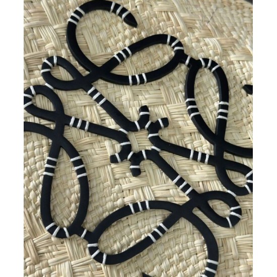 Top Replica Loewe Large Anagram Basket Bag, Black