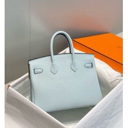 Super Clone Replica Hermes Birkin Bag 25cm/30cm Light Blue Clemence Silver Hardware Top Replica Hermes Birkin Bag 25cm/30cm Light Blue Clemence Silver Hardware