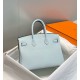 Super Clone Replica Hermes Birkin Bag 25cm/30cm Light Blue Clemence Silver Hardware Top Replica Hermes Birkin Bag 25cm/30cm Light Blue Clemence Silver Hardware