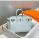 Super Clone Replica Hermes Birkin Bag 25cm/30cm Light Blue Clemence Silver Hardware Top Replica Hermes Birkin Bag 25cm/30cm Light Blue Clemence Silver Hardware